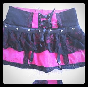 Fuchsia Pink and black tripp nyc skirt